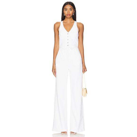 Amanda Uprichard x REVOLVE Ethan Vest Jumpsuit Wide Leg Minimalist Casual XS - Picture 1 of 11